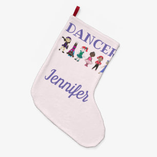 DANCER Personalisiertes Lila rosa Ballett Stich Ja Großer Weihnachtsstrumpf
