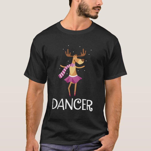 Dancer Prancer Weihnachtsfest Rentier T-Shirt (Vorderseite)
