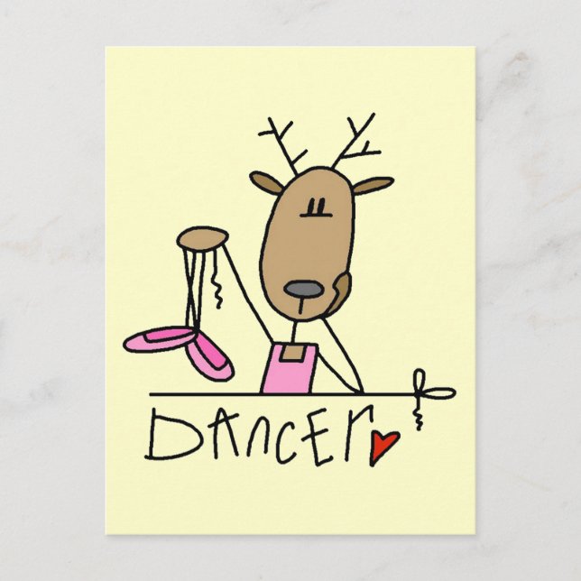 Dancer Rentier Tshirts und Geschenke Postkarte (Vorderseite)