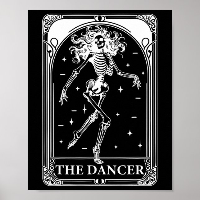 Dancer Tarot Card Skeleton Tanztochter Teache Poster (Vorne)