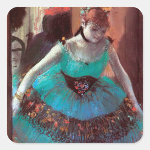 Dancer Verließ ihren Kleidersaal von Degas Quadratischer Aufkleber