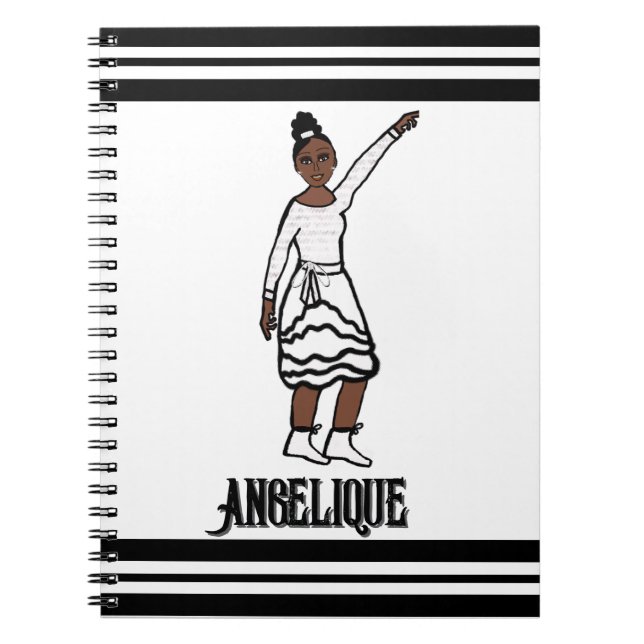 Dancer White Ruffle Fringe Notebook #1 Notizblock (Vorderseite)