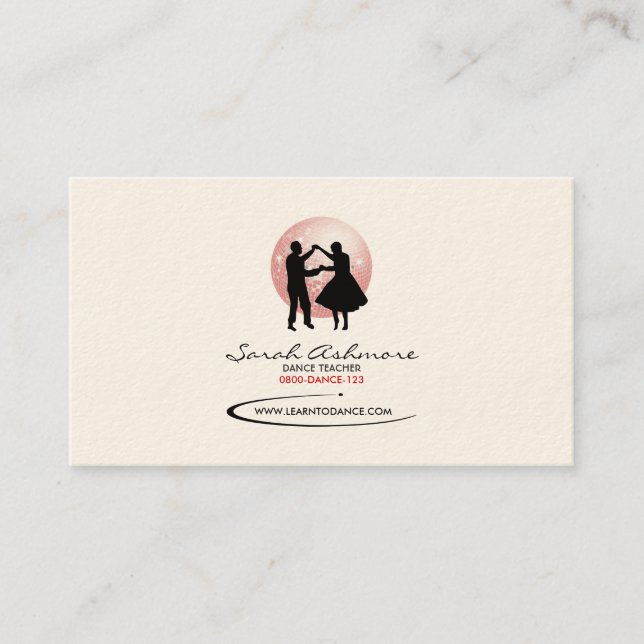 Dancers Business Card (Disco Ball BG v2) Visitenkarte (Vorderseite)
