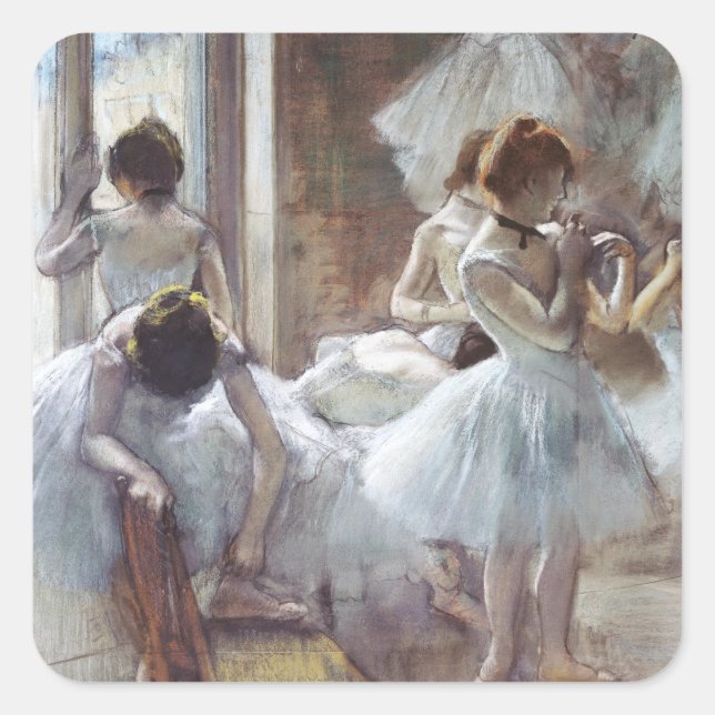 Dancers Edgar Degas Quadratischer Aufkleber (Vorderseite)