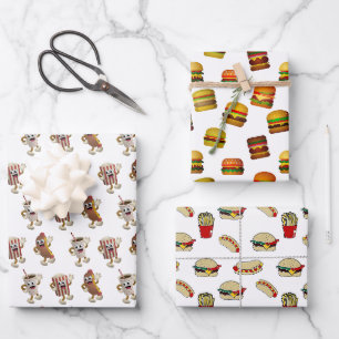 Dancing 50er Jahre Food Assorment Geschenkpapier Set