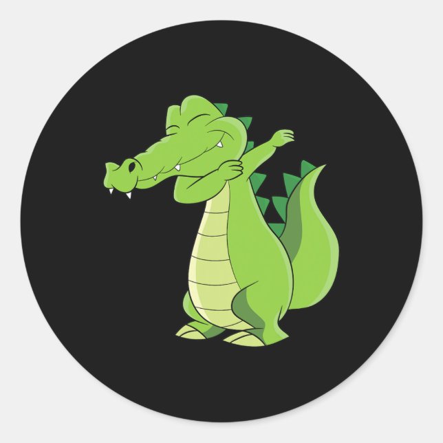 Dancing Alligator Geschenk Funny Dabbing Alligator Runder Aufkleber (Vorderseite)