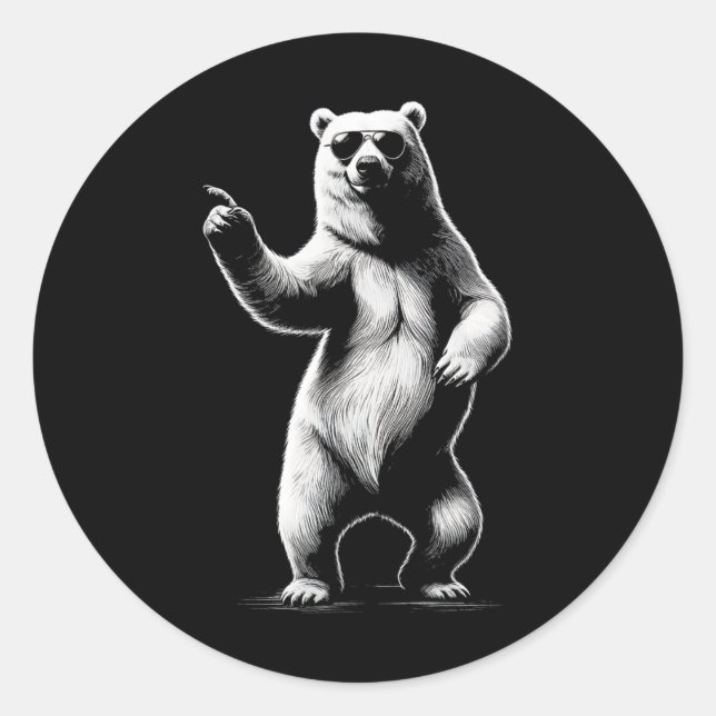 Dancing Bear Graphic Art Design Runder Aufkleber (Vorderseite)