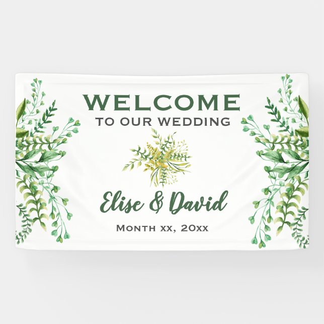 Dancing Blätter - Hochzeitsempfang mit Banner (Horizontal)