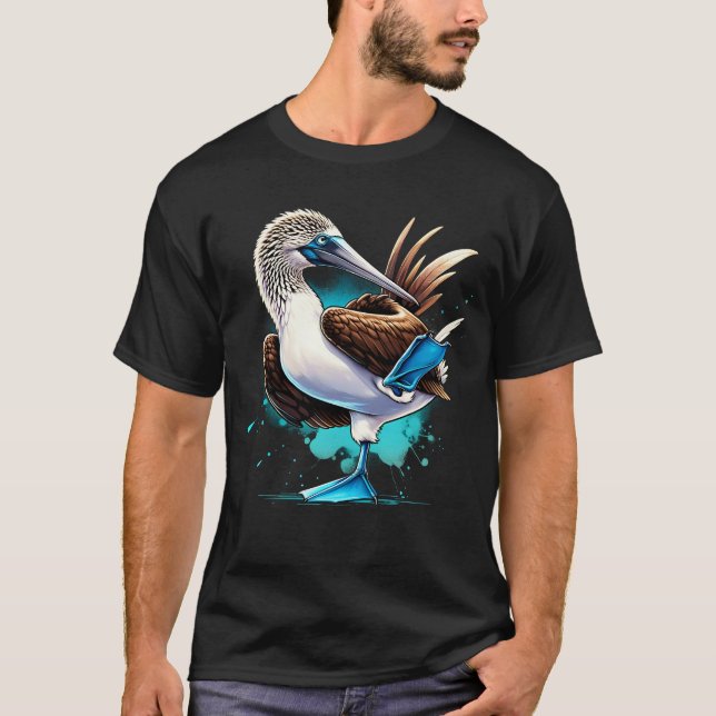 Dancing Blue Footed Bird Lover Watcher Vogelbeobac T-Shirt (Vorderseite)