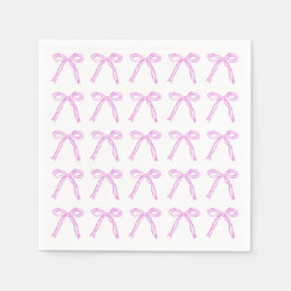 Dancing Bows Cocktail Napkin, Party Rosa Serviette