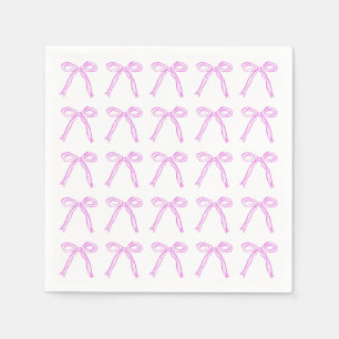 Dancing Bows Cocktail Napkin, Party Rosa Serviette
