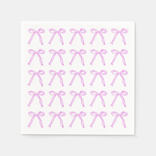 Dancing Bows Cocktail Napkin, Party Rosa Serviette (Vorderseite)