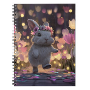 Dancing Bunny Twilight Tulip Notebook Notizblock