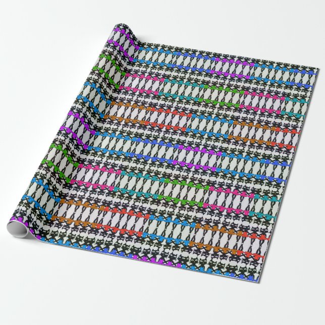 Dancing Cats Wrapping Paper Geschenkpapier (Ungerollt)