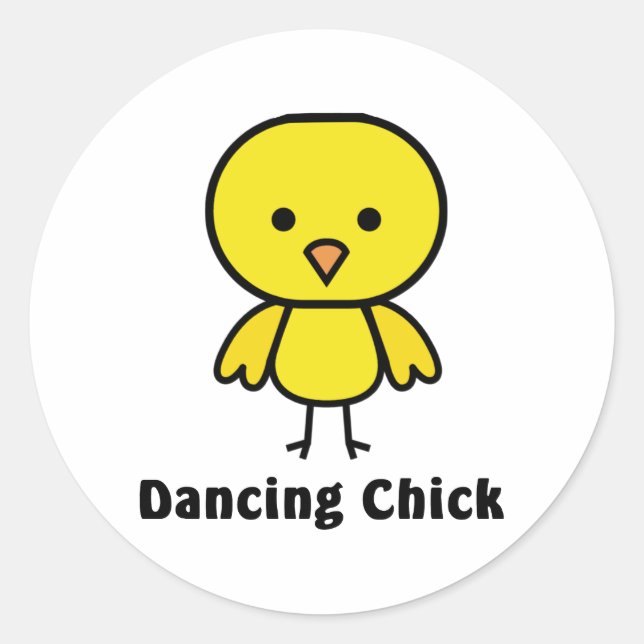 Dancing Chick Runder Aufkleber (Vorderseite)
