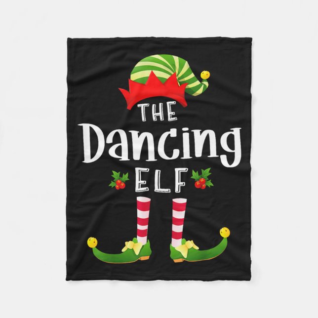 Dancing Christmas Elf Matching Pajama X-mas Party  Fleecedecke (Vorderseite)