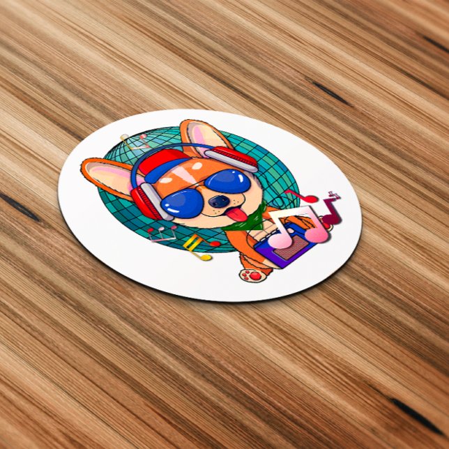 Dancing Corgi Kawaii Niedlich Runder Aufkleber (Dancing Corgi Sticker)