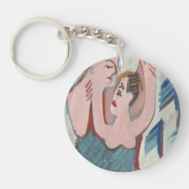 Dancing Couple Romantic Customizable Round Acrylic Schlüsselanhänger (Vorderseite)