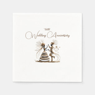 Dancing Couple Silhouette Napkins Serviette