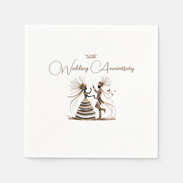Dancing Couple Silhouette Napkins Serviette (Vorderseite)