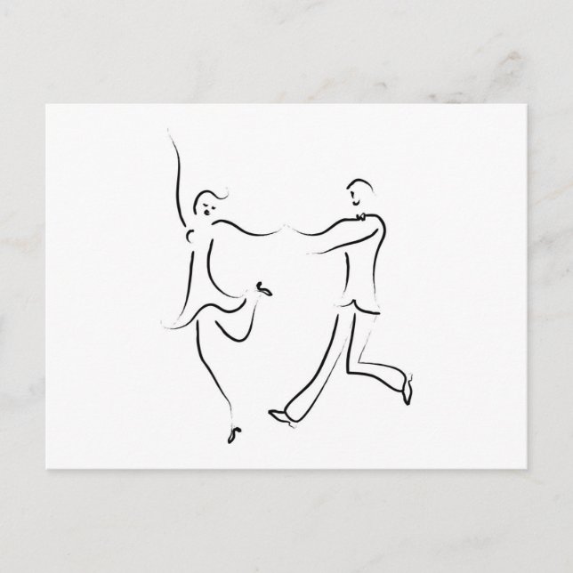 Dancing Couple Sketch Postkarte (Vorderseite)