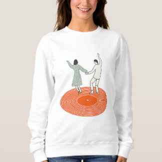 Dancing Couple Wall Art Print, Retro Record Player Sweatshirt