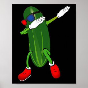 Dancing Cucumber Picknick Lover Niedlich Funny Poster