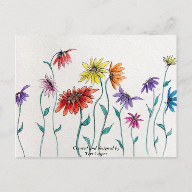 Dancing Daisy Postcard Postkarte (Vorderseite)