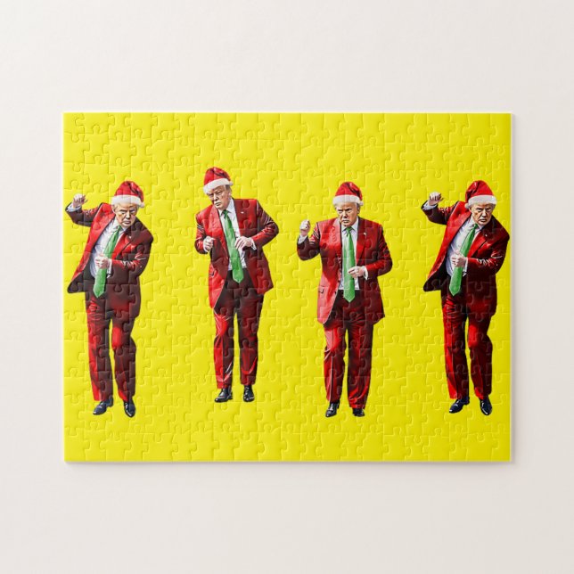 Dancing Donald Trump Christmas Jigsaw Puzzle (Horizontal)