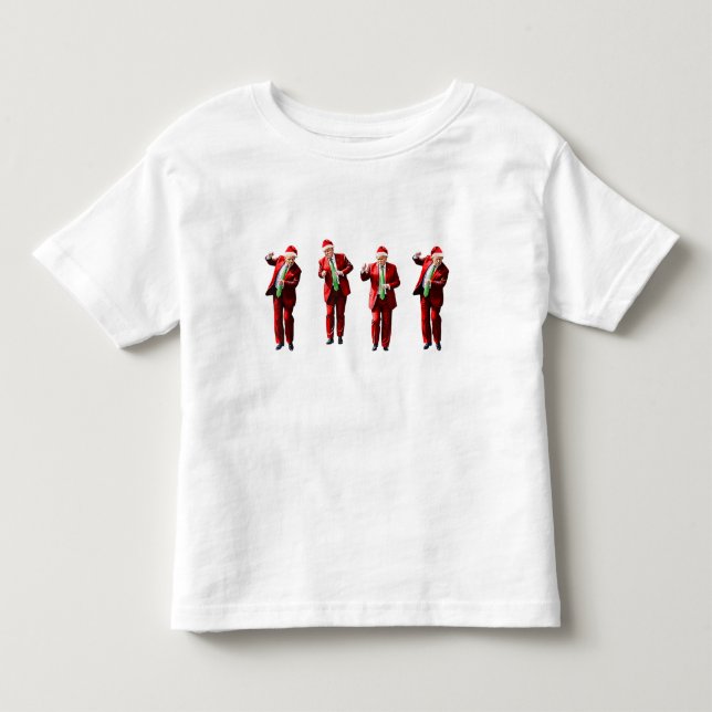 Dancing Donald Trump WeihnachtsMAGA Kleinkind T-shirt (Vorderseite)
