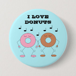 Dancing Donuts Blue Button