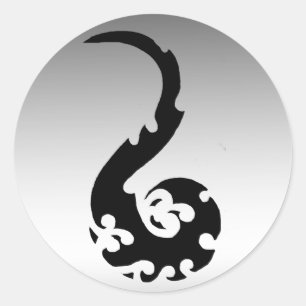 Dancing Dragon Runder Aufkleber