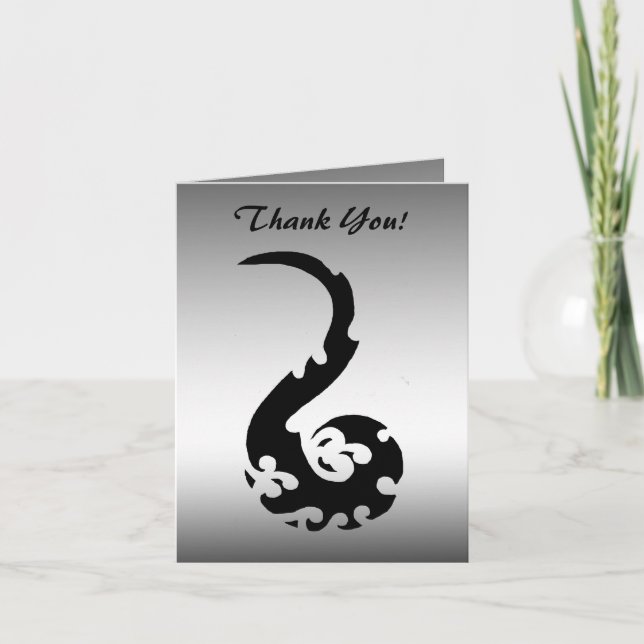 Dancing Dragon Vielen Dank Dankeskarte (Vorderseite)