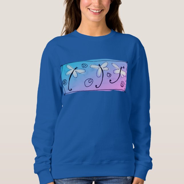 Dancing Dragonfliegen Wearable Abstrakt Art Sweatshirt (Vorderseite)