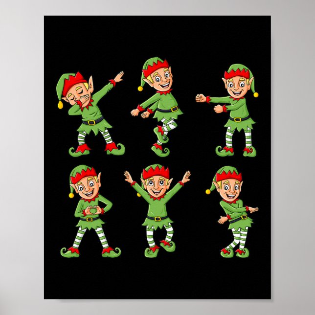 Dancing Elf Dance Challenge Boys Mädchen Kinder We Poster (Vorne)