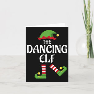 Dancing Elf Family Matching Group Weihnachts-Party Karte