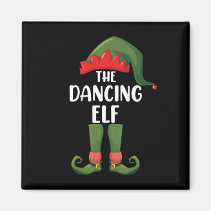 Dancing Elf Family Matching Group Weihnachts-Party Magnet