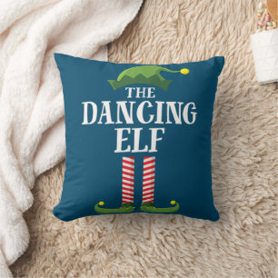 Dancing Elf Matching Family Group Weihnachts-Party Kissen
