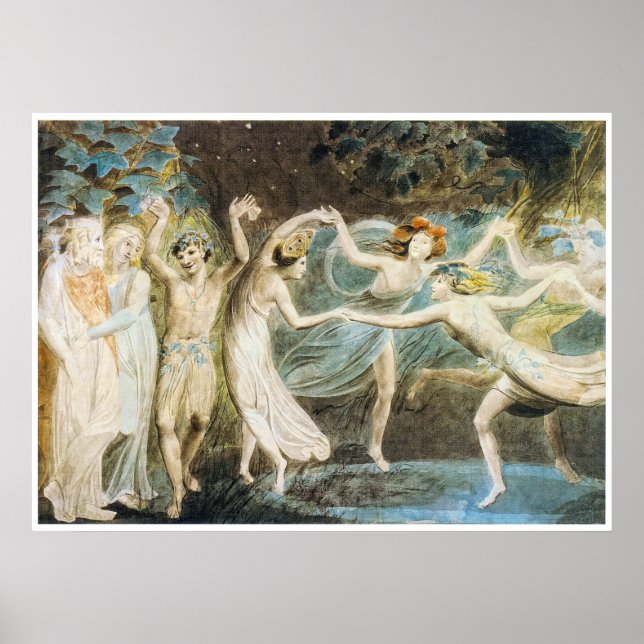 Dancing Fairies Poster by William Blake (Vorne)