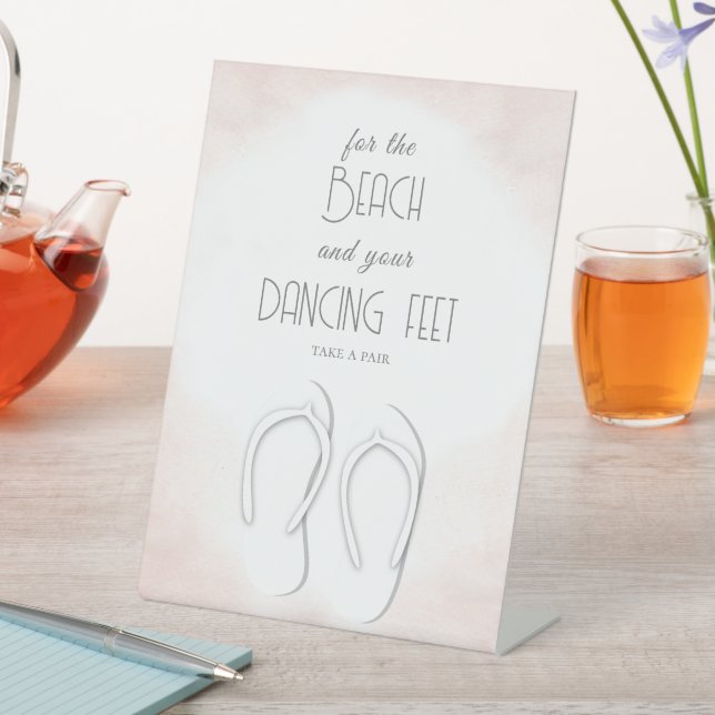 Dancing Feet Beach Hochzeit Sockelschild (In Situ)