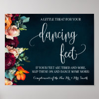 Dancing Feet Sign Flip Flops Wine Navy Hochzeit