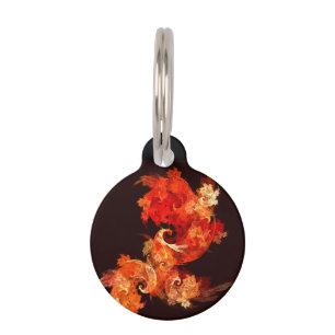 Dancing Firebirds Abstract Art Round Tiernamensmarke