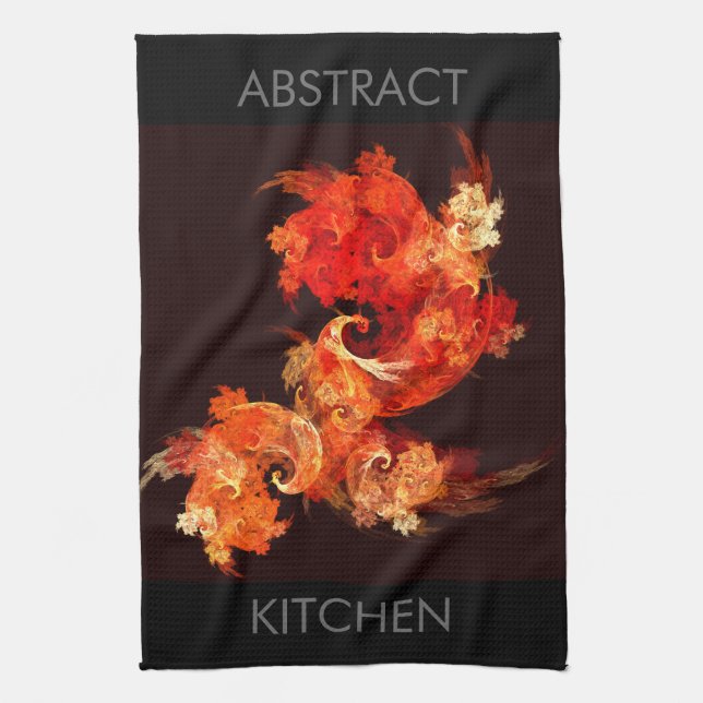 Dancing Firebirds Art Abstrait Serviette de cuisin (Vertical)