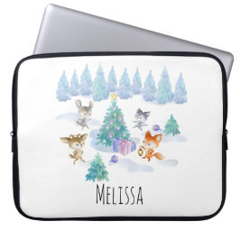 Dancing Forest Animes Weihnachten Wasserfarbe Laptopschutzhülle