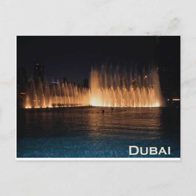 Dancing Fountains in Burj Khalifa, Dubai Postcard Postkarte (Vorderseite)