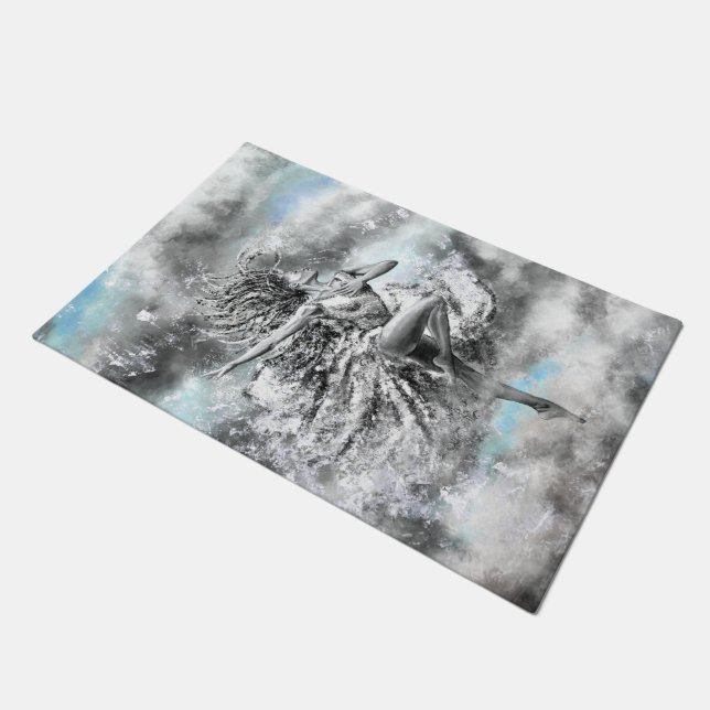 Dancing Frau Doormat Fußmatte (Schrägansicht)