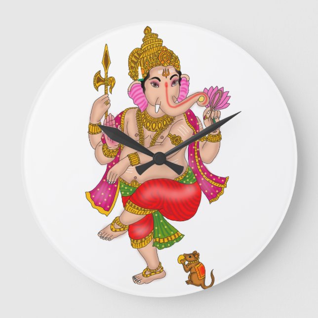 Dancing Ganesha Clock Große Wanduhr (Vorderseite)