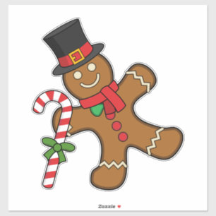 Dancing Gingerbread Man Aufkleber