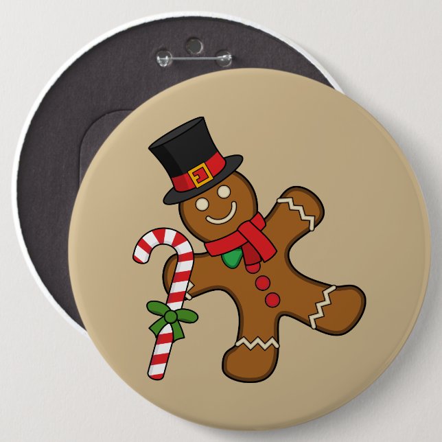 Dancing Gingerbread Man Button (Vorne & Hinten)