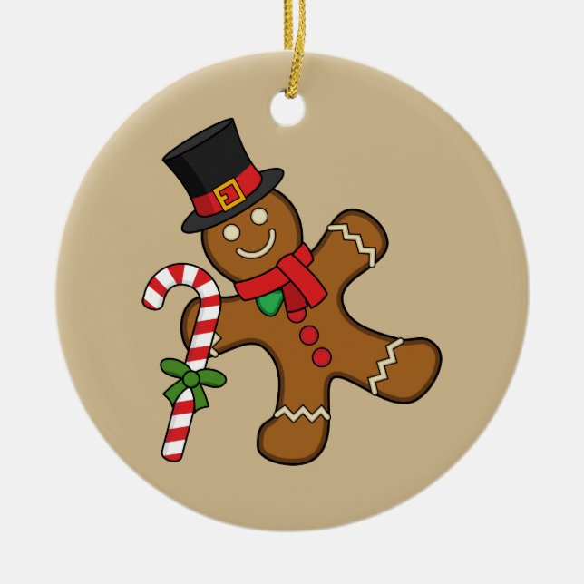 Dancing Gingerbread Man Keramik Ornament (Vorne)
